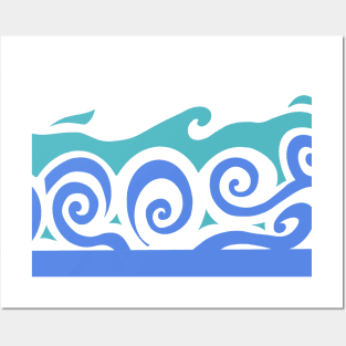 Blue waves Posters and Art